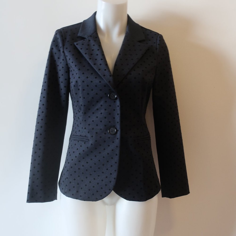 SANDRO FERRONE GREY WITH BLK POLKA DOT BLAZER SZ IT 42/ US 6*